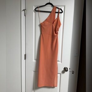 Abercrombie & Fitch One-Shoulder Coral Dress